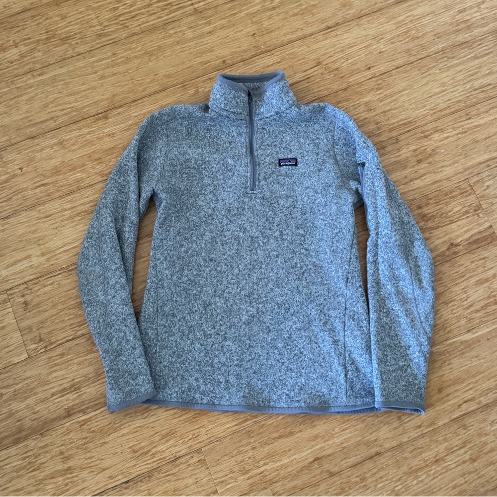 Gray Patagonia Better Sweater fleece quarterzip sweater
